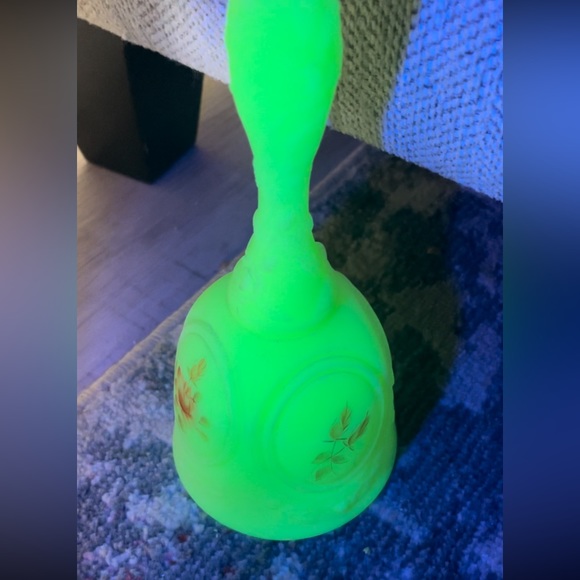 Other - Vintage Signed Fenton Uranium Satin Glass Bell